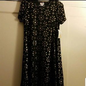 LuLaRoe XS Carly Elegant Black and Gold